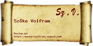 Szőke Volfram névjegykártya